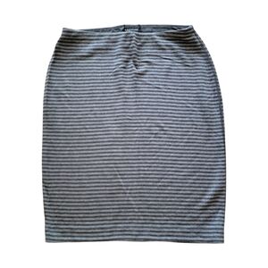 Eileen Fisher Black‎ and Gray Stripe Skirt S
